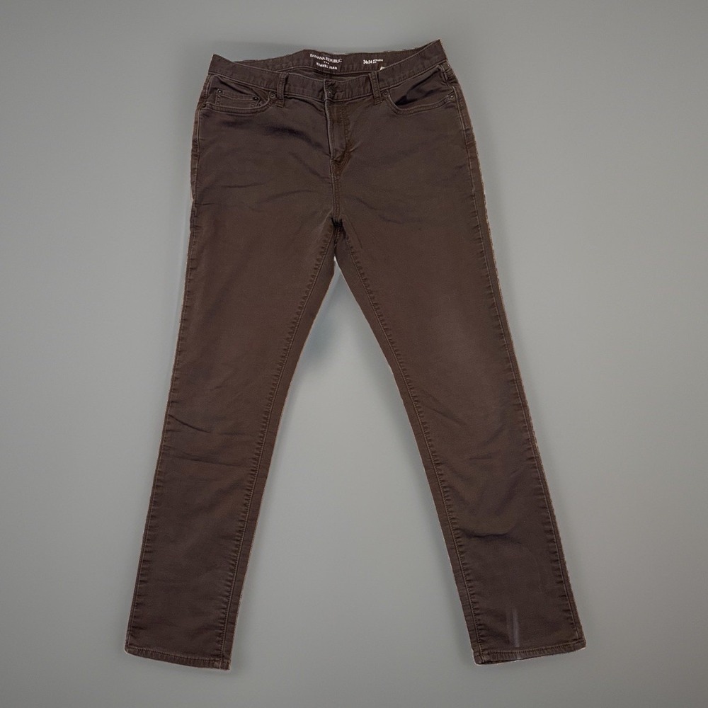 Banana Republic Travel Jean Athletic Fit Cabin Brown Stretch 34W 34L